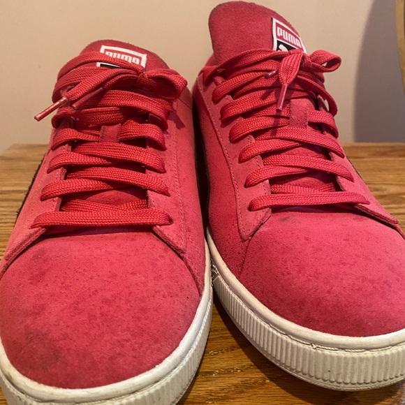 Puma suede mens size 13 lightly worn. Pink black white - Picture 7 of 10